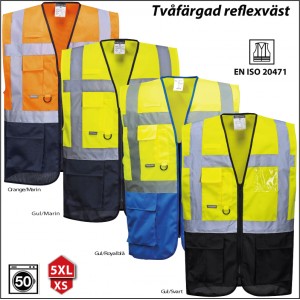 Tv&aring;f&auml;rgad reflexv&auml;st med tryck