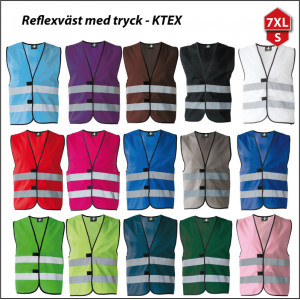 Vuxen Reflexv&auml;st med tryck (Ktex)