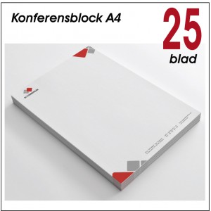 Skrivblock A4 - 25 blad med eget tryck