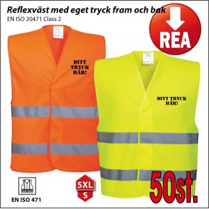 Reflexv&auml;st med tv&aring; tryck 50st.