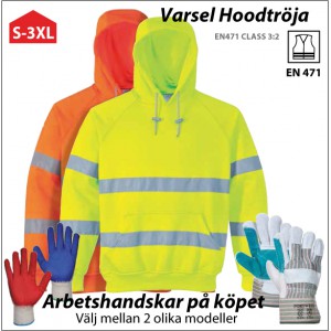 Varsel Hoodtr&ouml;ja med tryck