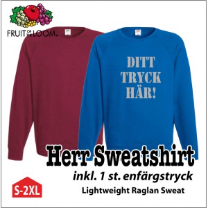 Lightweight Raglan Sweat med eget tryck