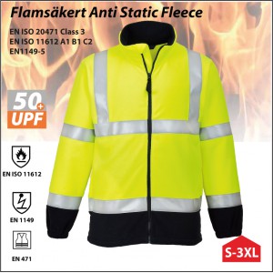Flams&auml;ker (FR) Antistatisk Hi-Vis Fleece 