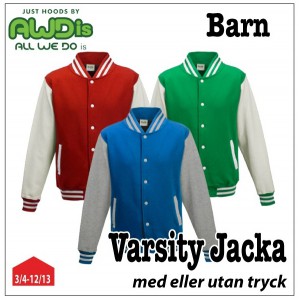 Barn Varsity Jacka med eget tryck