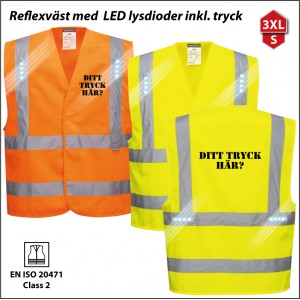 Reflexv&auml;st med LED lysdioder