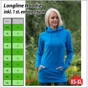 Longline hoodie med tryck