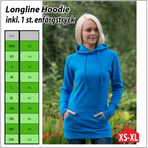 Longline hoodie med eget tryck