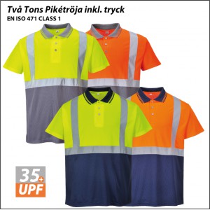Tv&aring;f&auml;rgad Pik&eacute;tr&ouml;ja med tryck