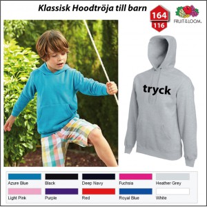 Klassisk Hoodtr&ouml;ja till barn med eget tryck