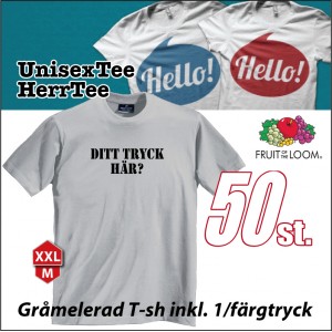 Gr&aring;melerad T-shirts med ditt tryck