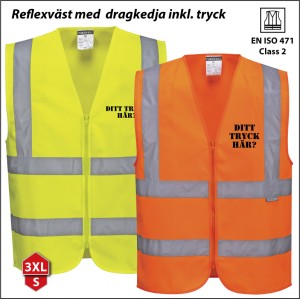 Reflexv&auml;st med dragkedja